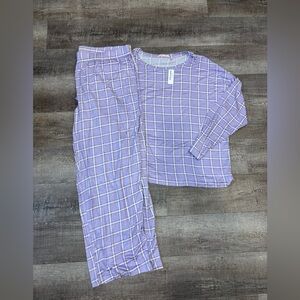 La Vie En Rose Lavender Plaid Ladies Pajama Set